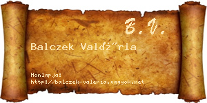 Balczek Valéria névjegykártya